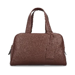 Large leather top-handle bag