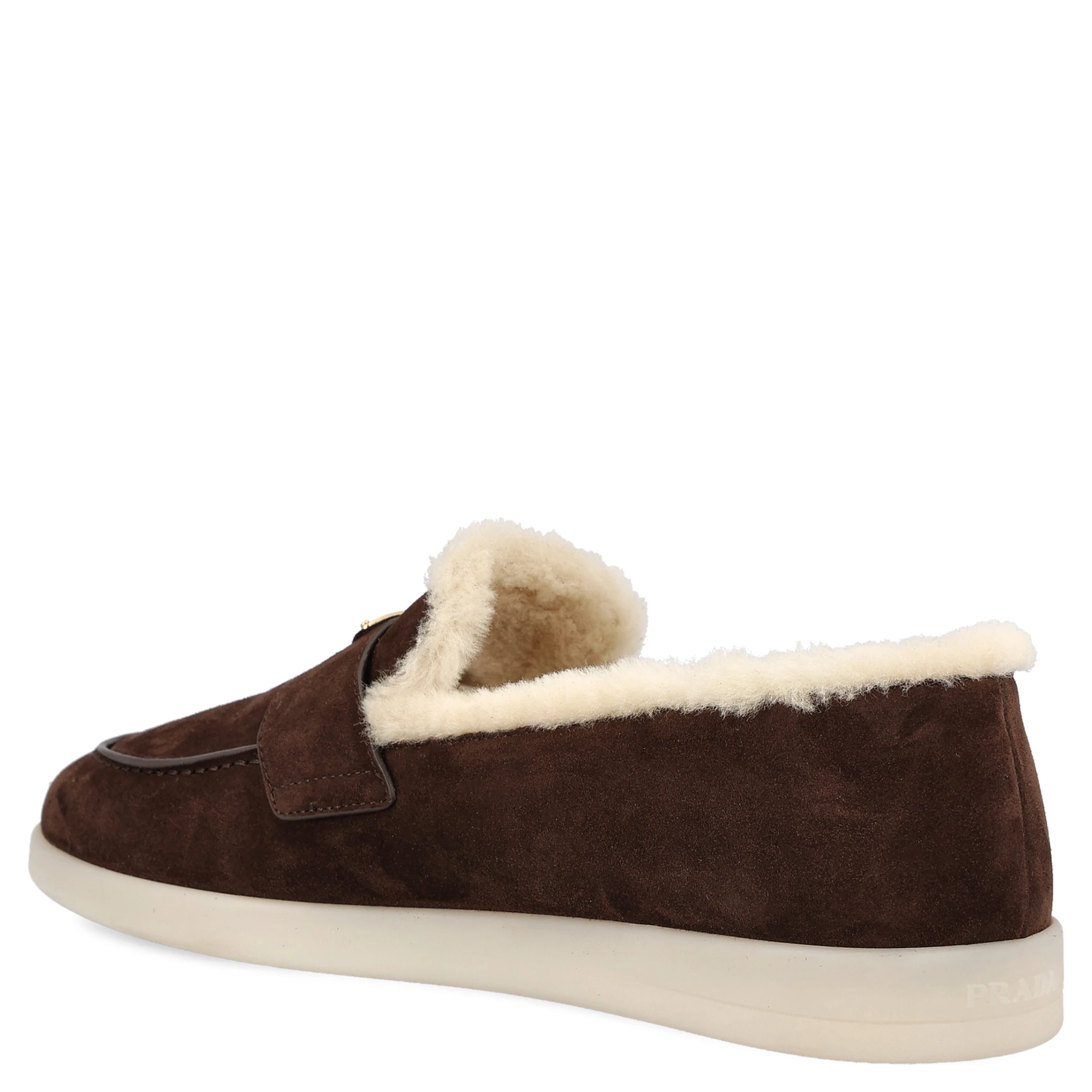 حذاء برادا مسطح بني