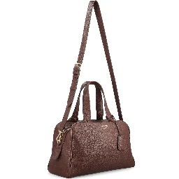Large leather top-handle bag