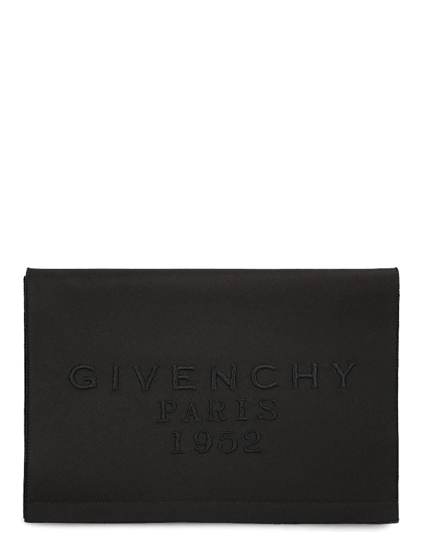 Paris 1952 embroidered satin clutch