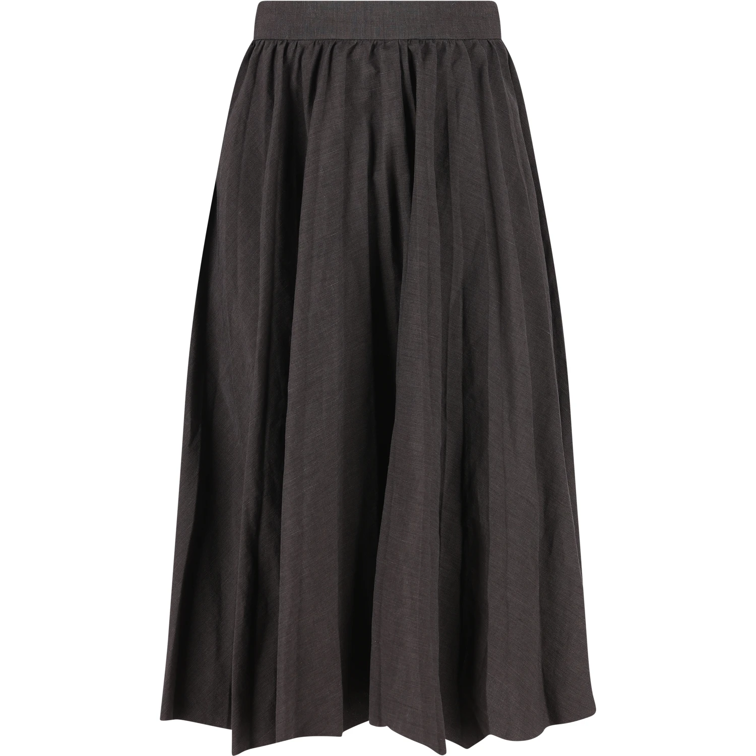 Denim And Black Hybrid Pleated Skirt