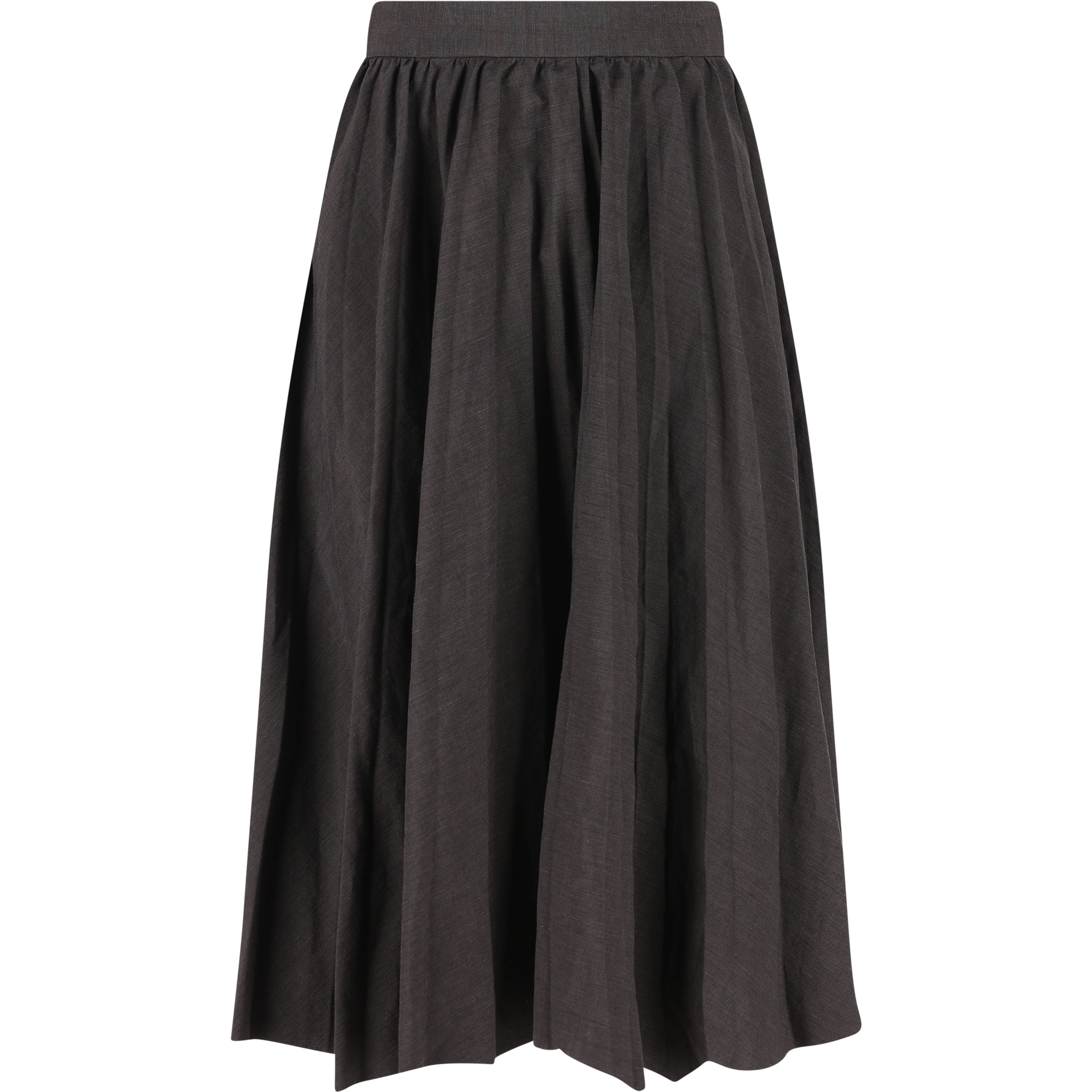 Denim And Black Hybrid Pleated Skirt