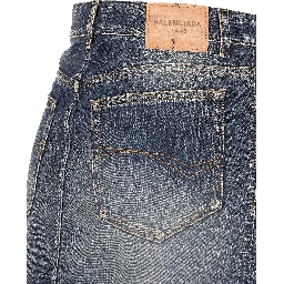 Denim And Black Hybrid Pleated Skirt