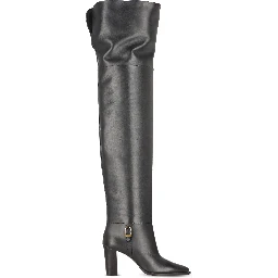 85mm Julia leather buckle-fastening thigh-high boots