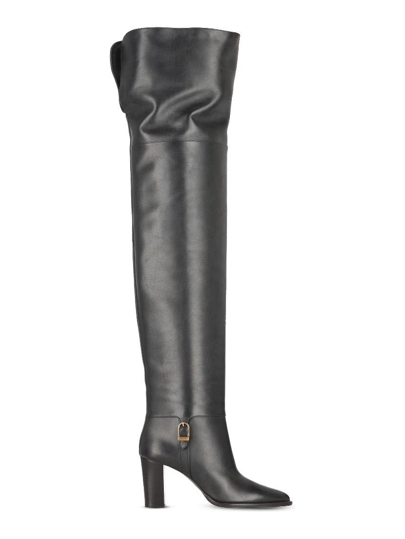 85mm Julia leather buckle-fastening thigh-high boots