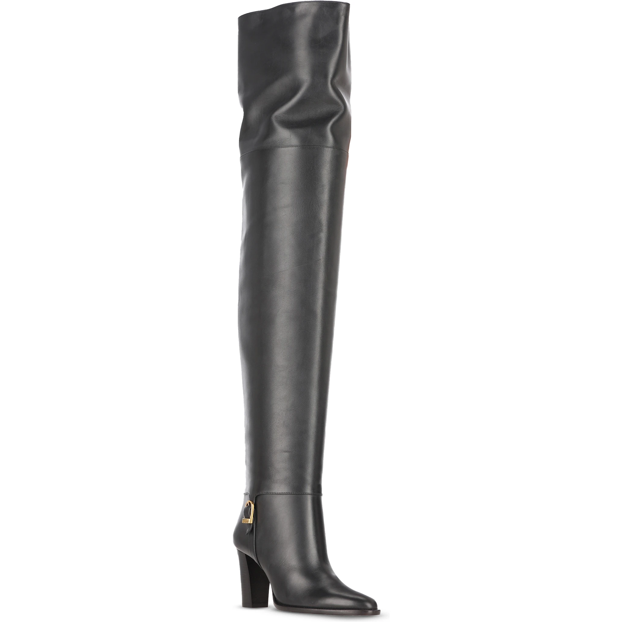 85mm Julia leather buckle-fastening thigh-high boots