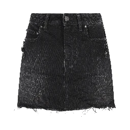 frayed denim skirt