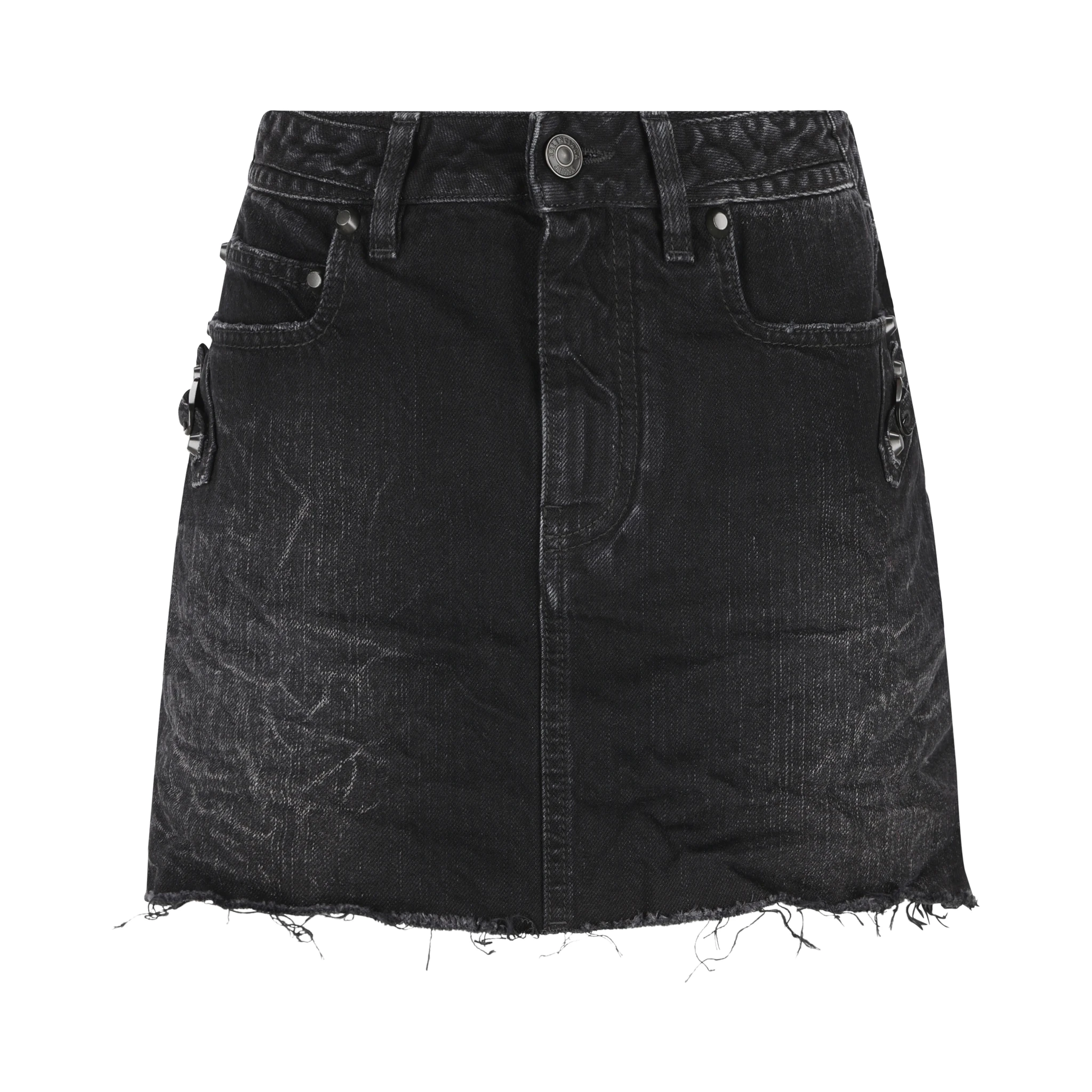 frayed denim skirt
