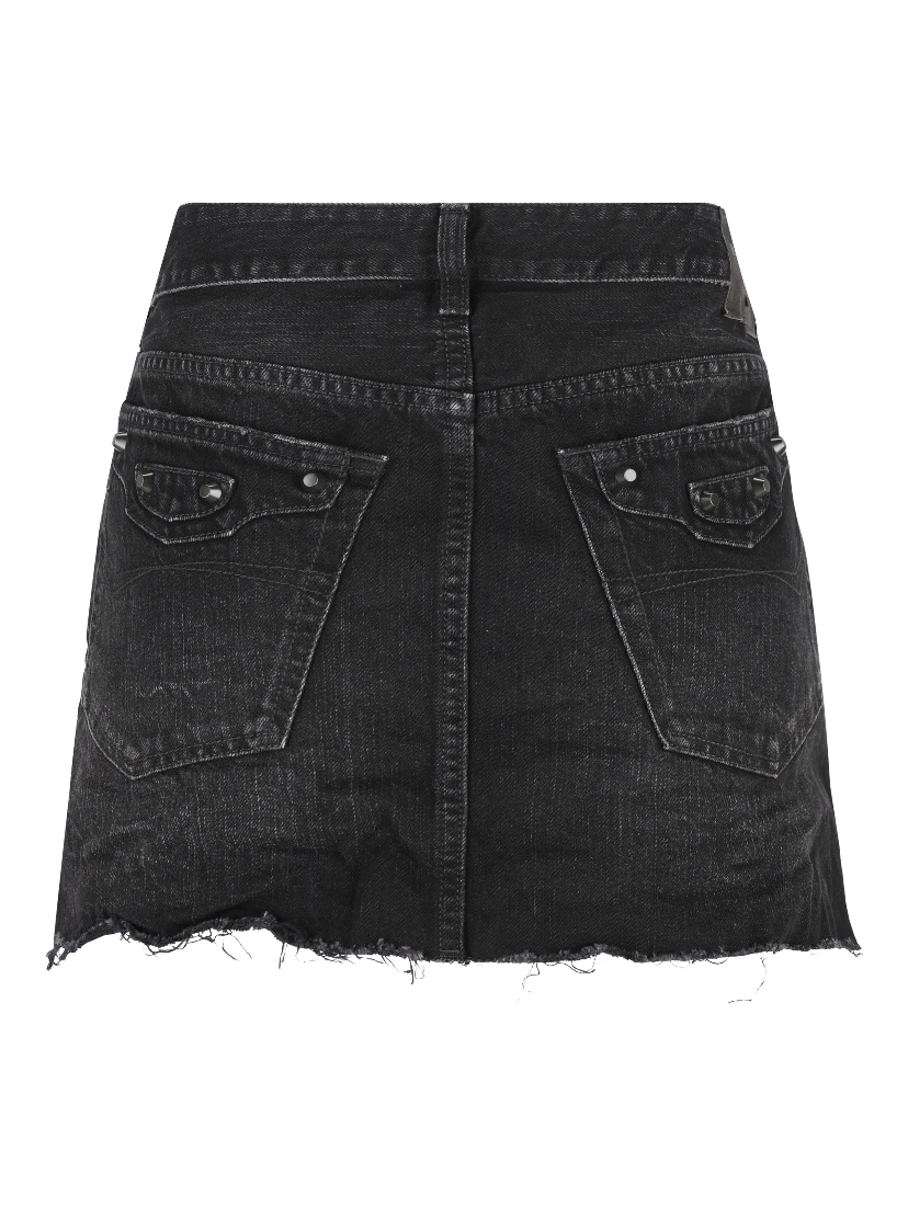 frayed denim skirt