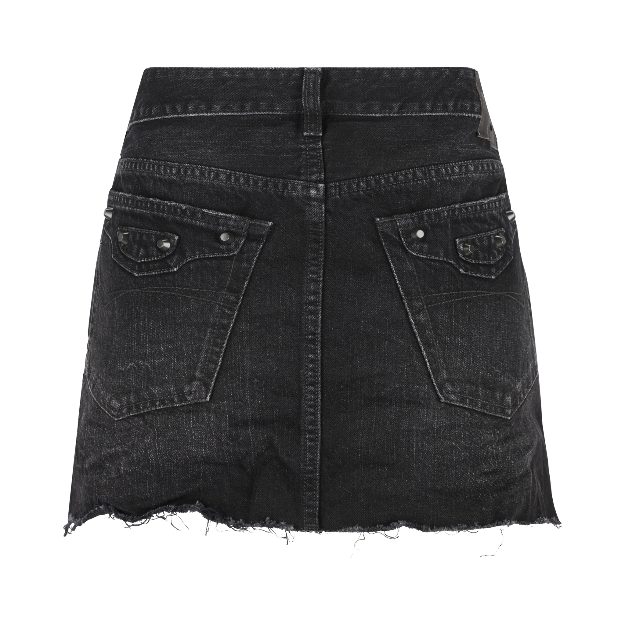 frayed denim skirt