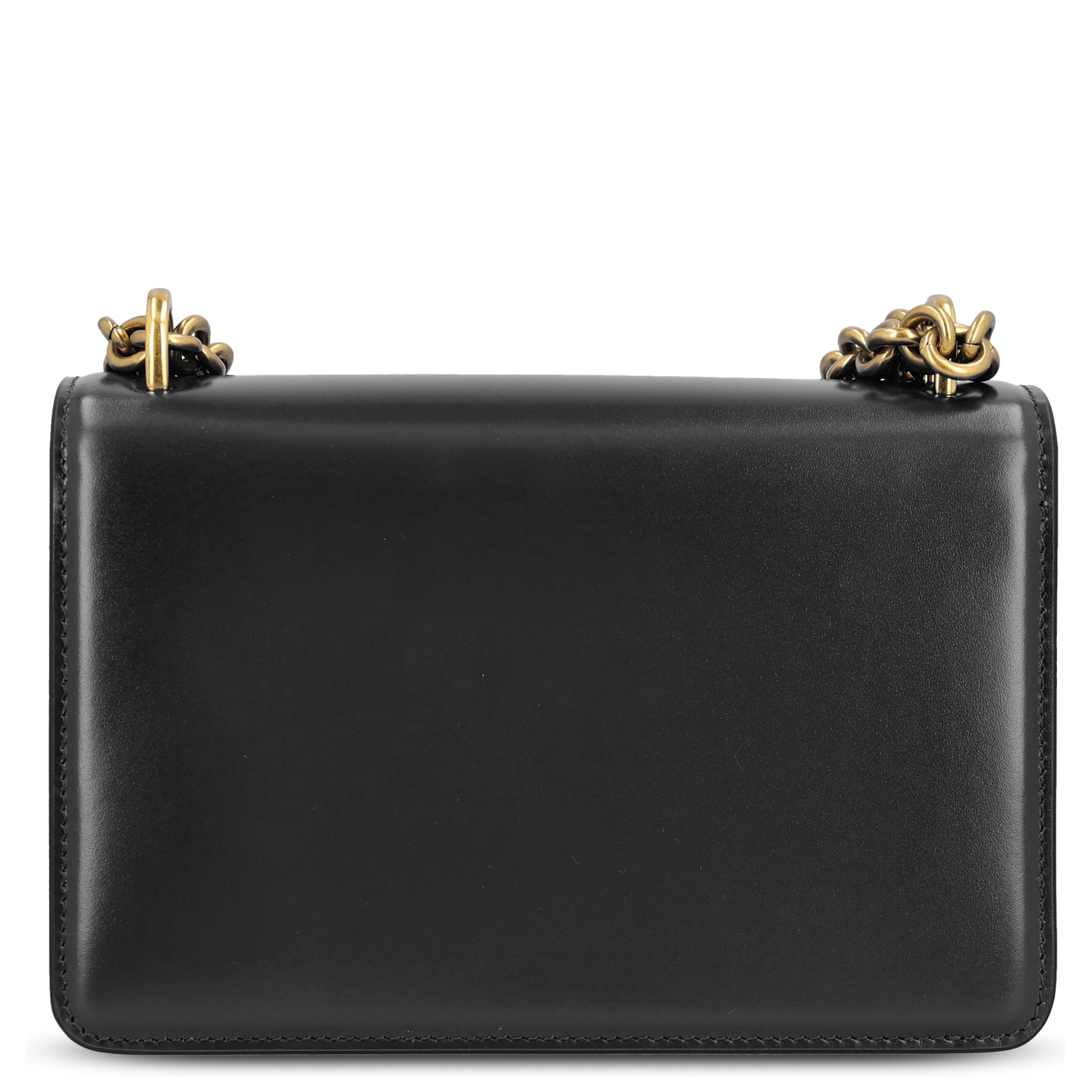 Vain shoulder bag in shiny calfskin with metallic VLogo Signature detail