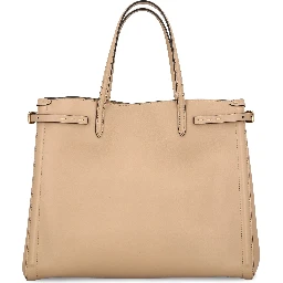 Leather tote bag