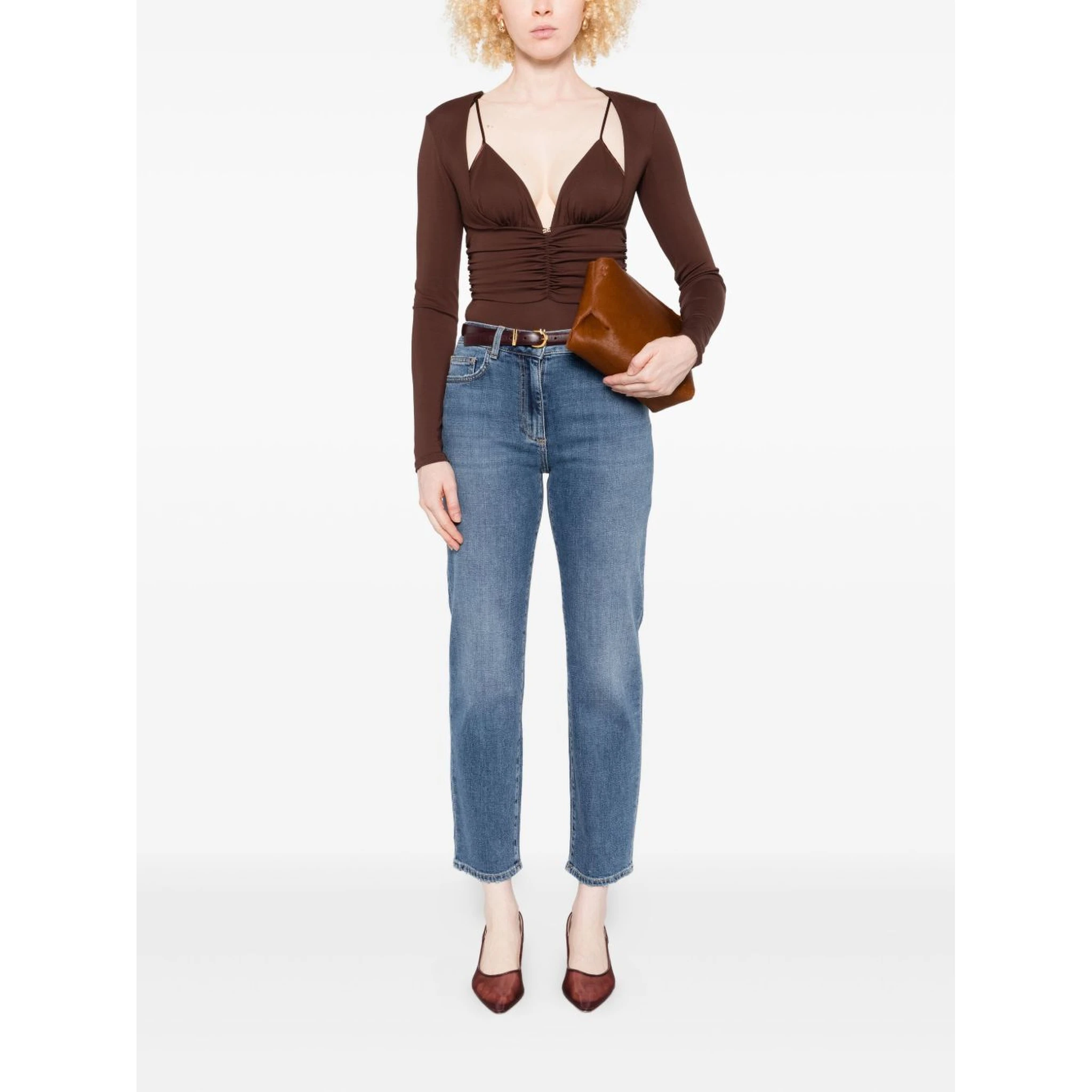 Elisabetta Franchi Top Brown