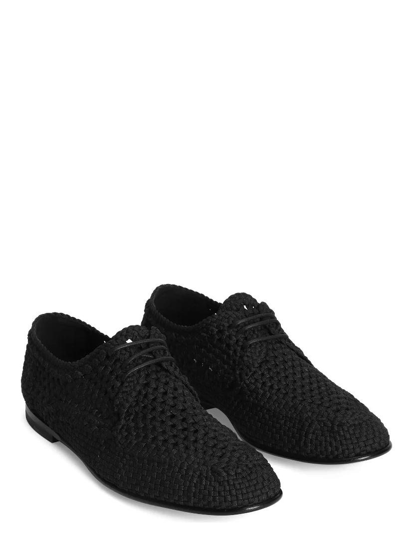 حذاء مسطح أسود من دولتشي آند غابانا