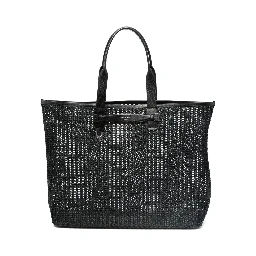 Adamo woven mesh and calfskin shopper tote bag