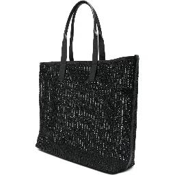 Adamo woven mesh and calfskin shopper tote bag