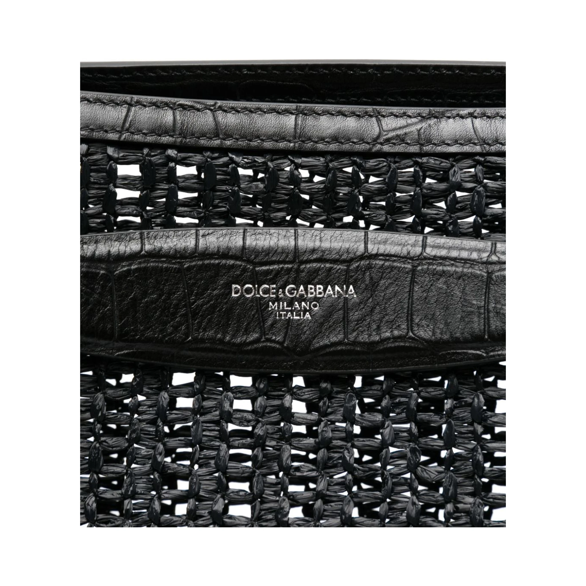 Adamo woven mesh and calfskin shopper tote bag