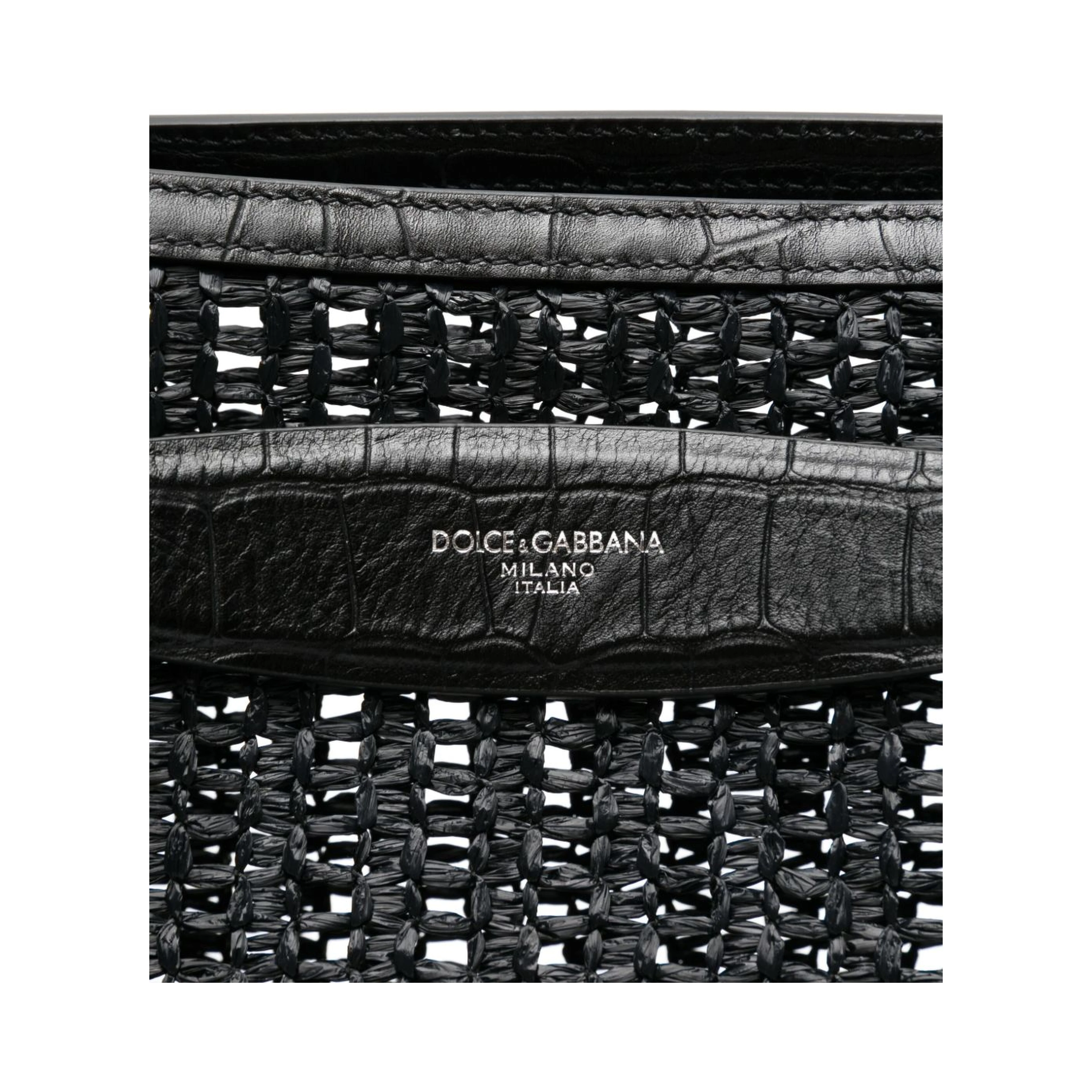 Adamo woven mesh and calfskin shopper tote bag