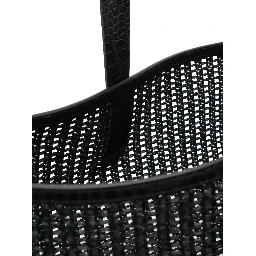 Adamo woven mesh and calfskin shopper tote bag