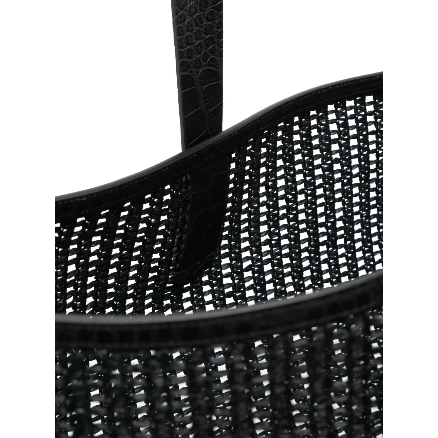 Adamo woven mesh and calfskin shopper tote bag