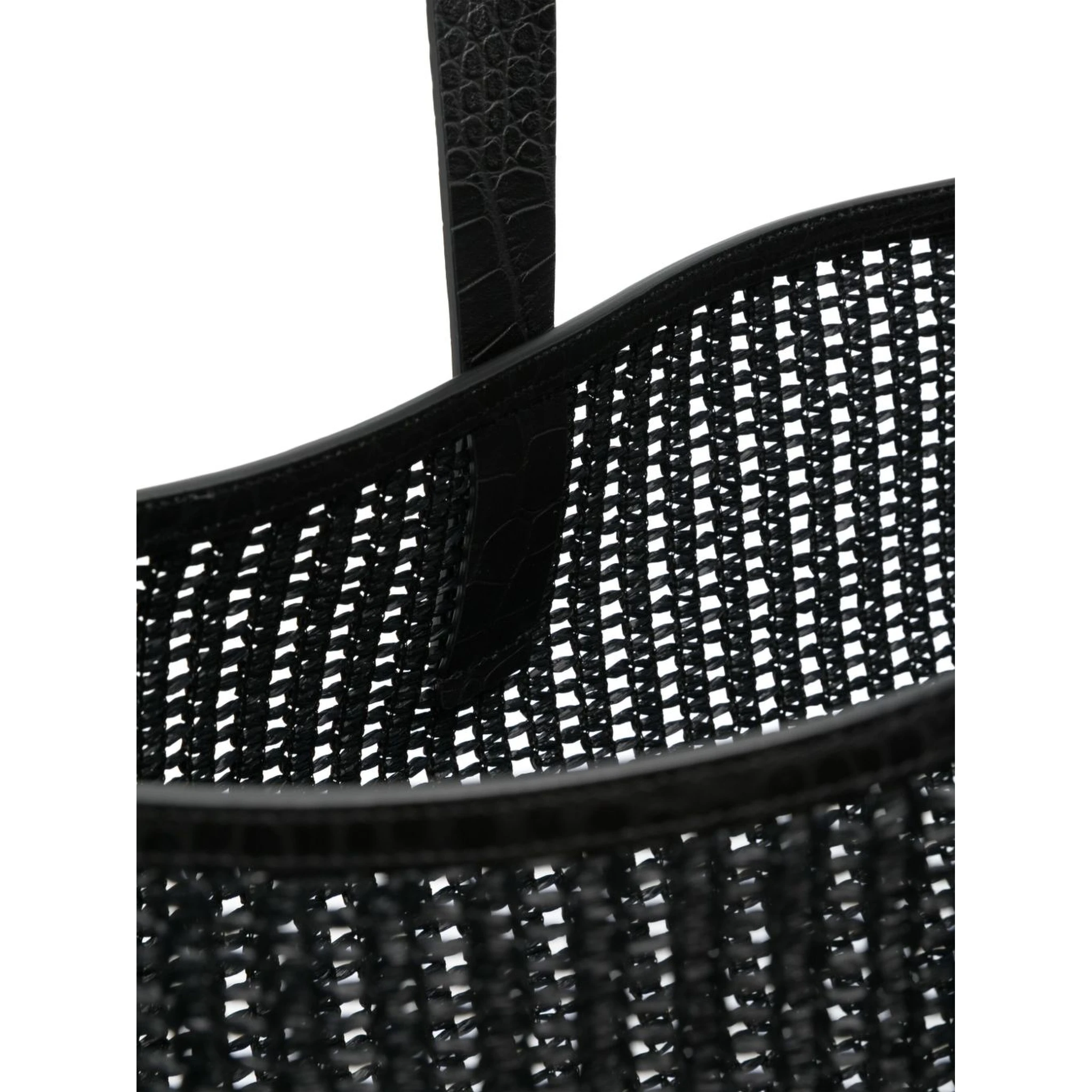 Adamo woven mesh and calfskin shopper tote bag