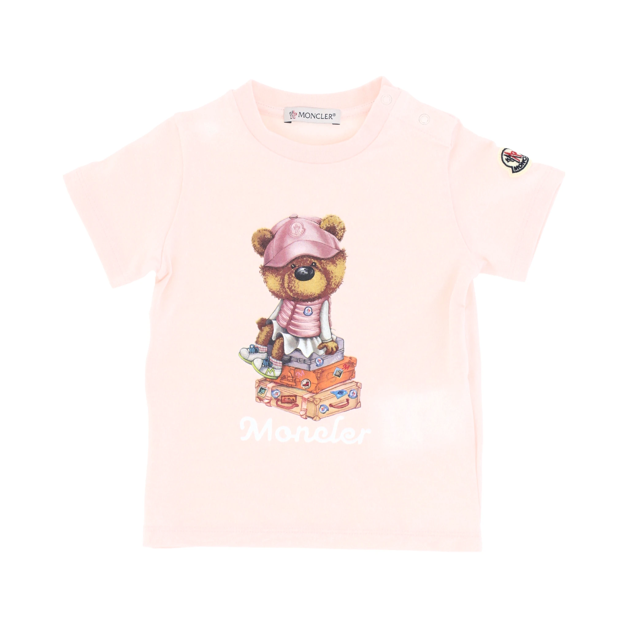 تيشيرتات وبولو مونكلير للأطفال باللون الوردي