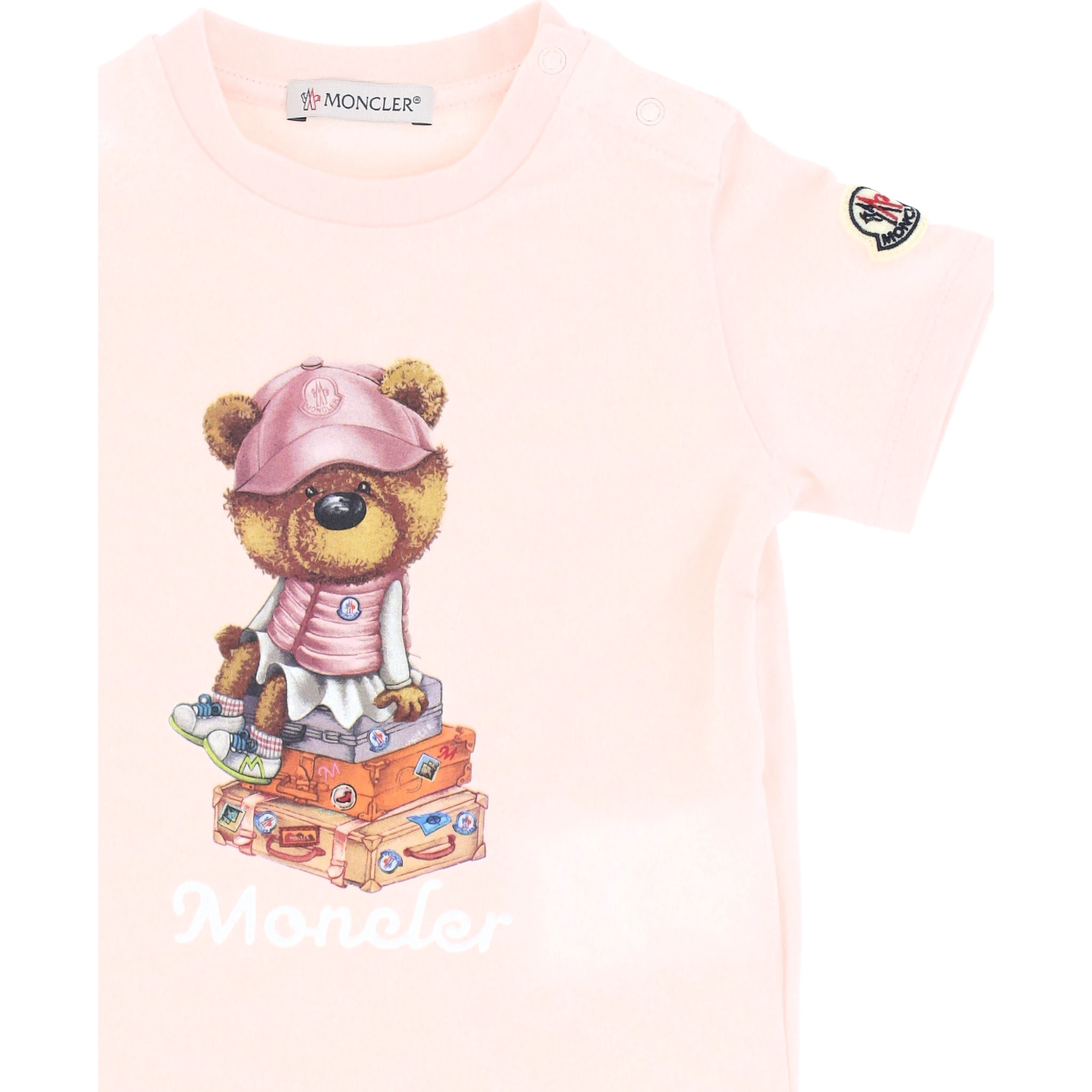 تيشيرتات وبولو مونكلير للأطفال باللون الوردي