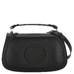 Blondie leather top handle shoulder bag in black.