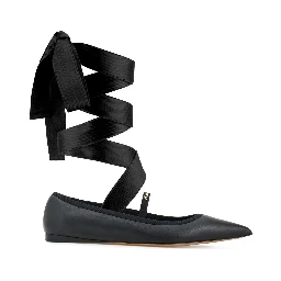 حذاء فيراغامو مسطح أسود