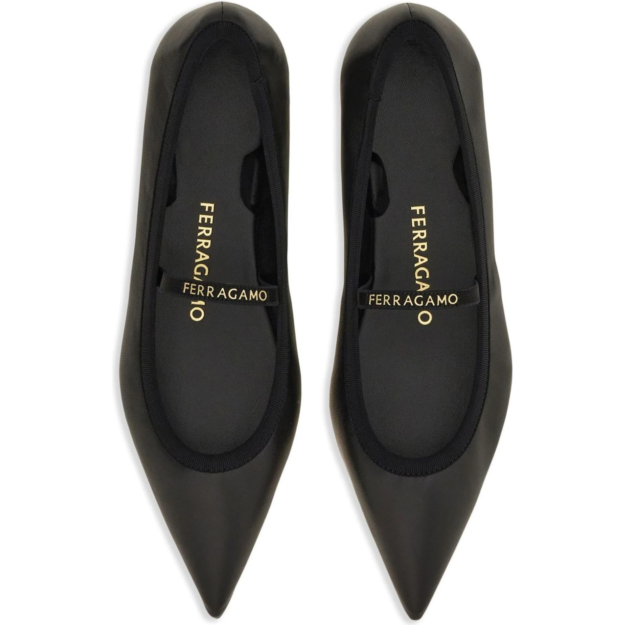 حذاء فيراغامو مسطح أسود