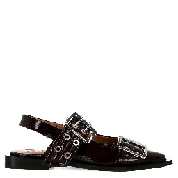 حذاء مسطح من غاني، لونه بنفسجي