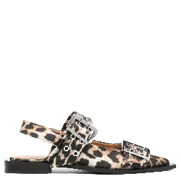 حذاء مسطح من غاني، بني