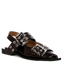 حذاء مسطح من غاني، لونه بنفسجي