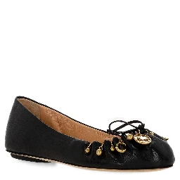 حذاء مسطح أسود من كلوي