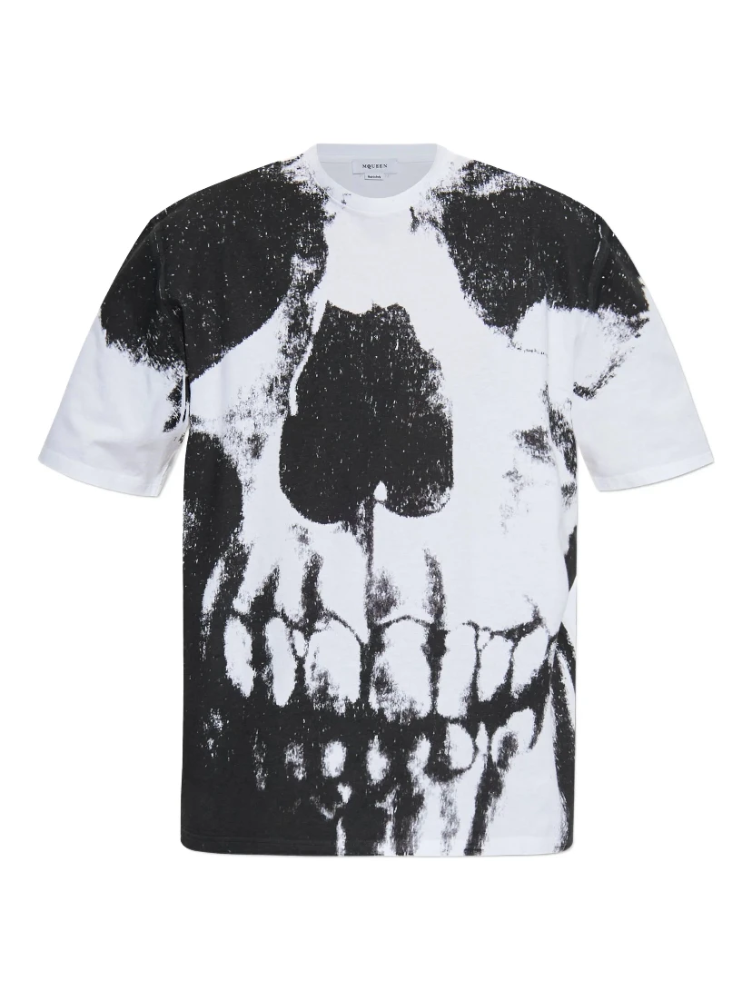 Skull-print cotton-jersey