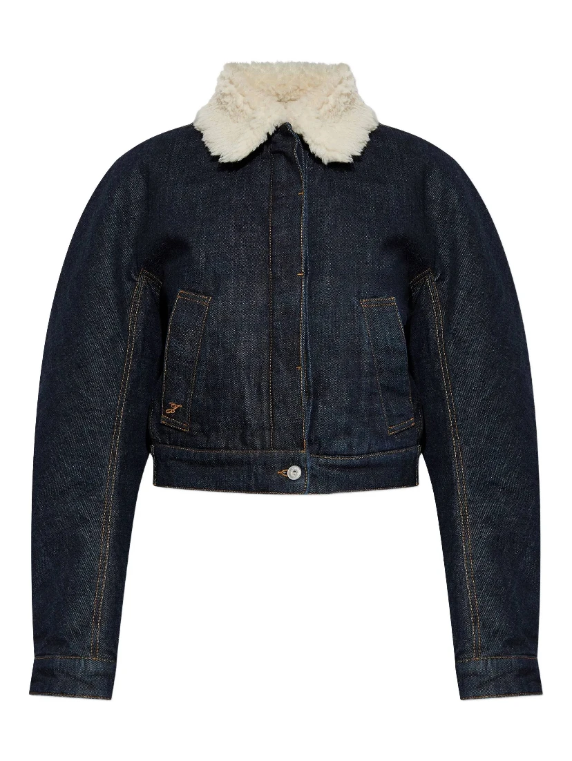 JACQUEMUS Coats Blue