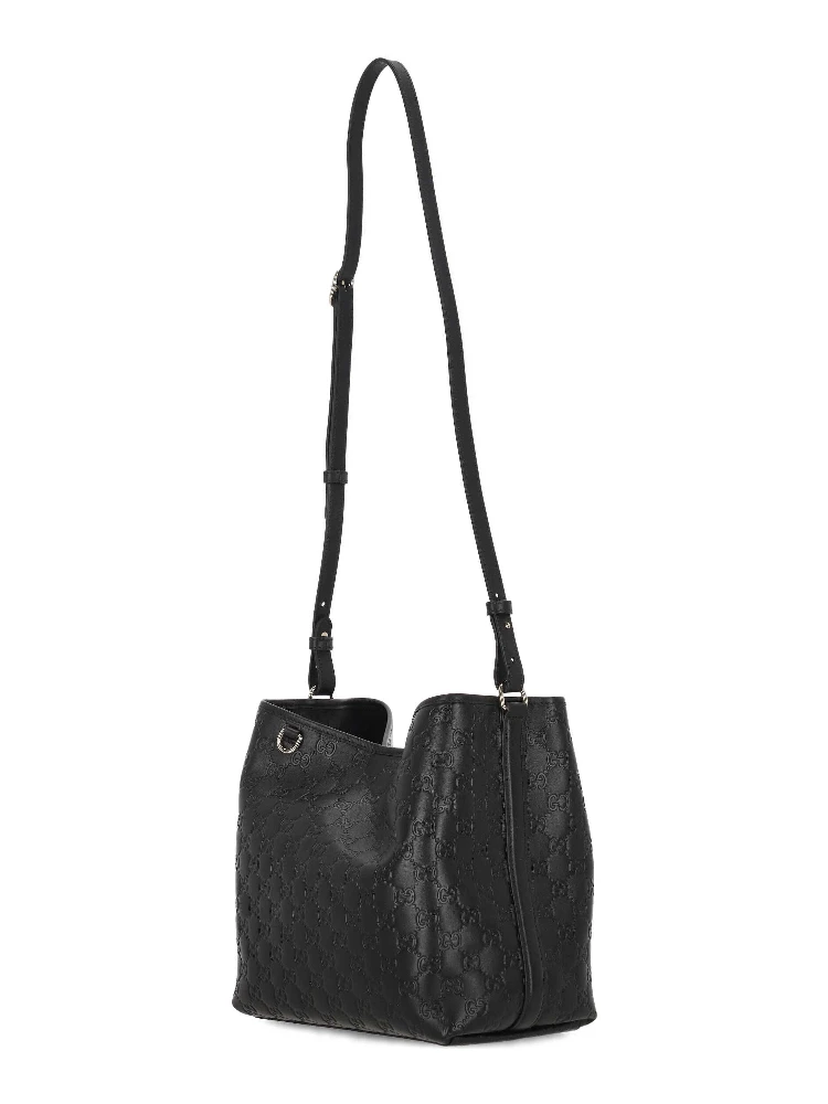 GG Emblem leather bucket bag alternative