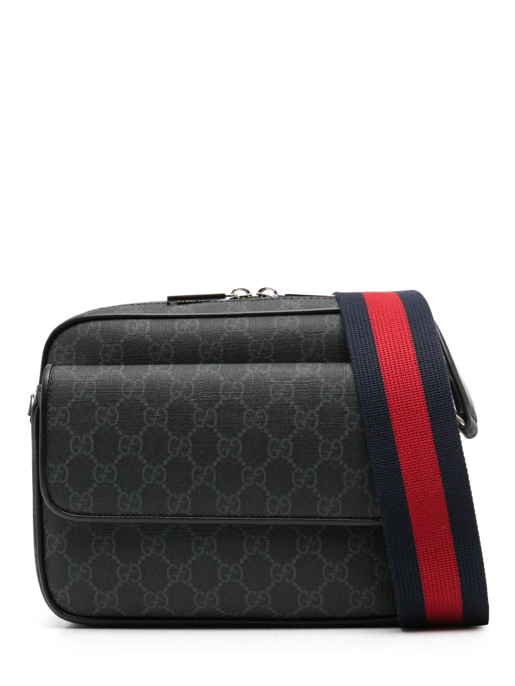 Small GG crossbody bag in black GG Supreme canvas