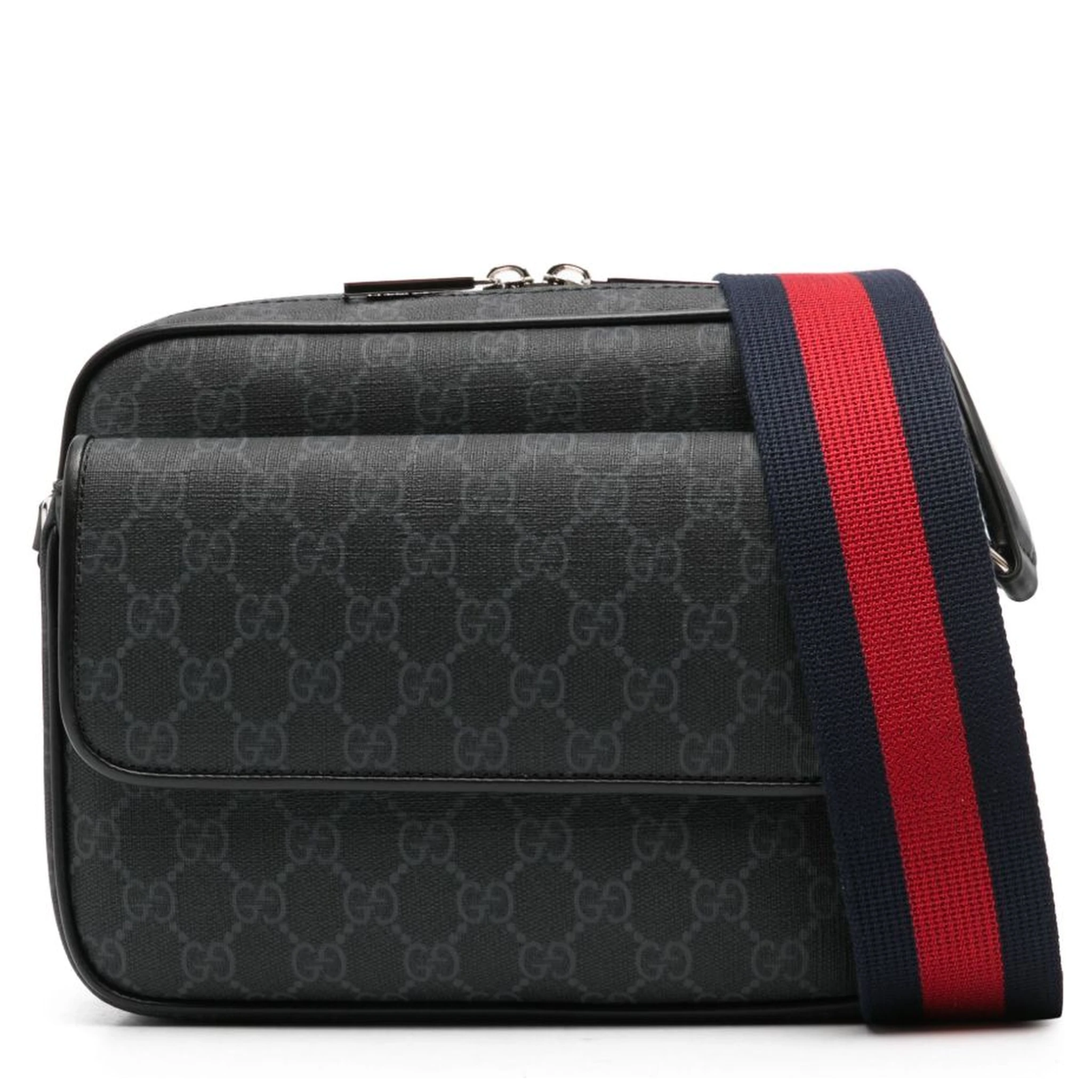 Small GG crossbody bag in black GG Supreme canvas
