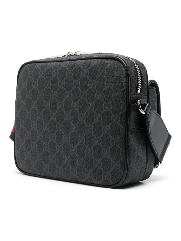 Small GG crossbody bag in black GG Supreme canvas alternative