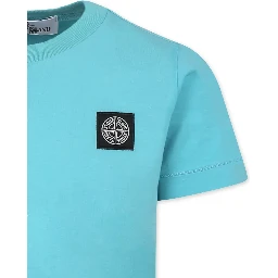 STONE ISLAND KIDS T-shirts and Polos Clear Blue