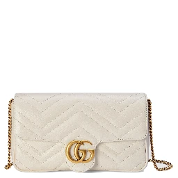 GG Marmont mini bag in white matelassé chevron leather