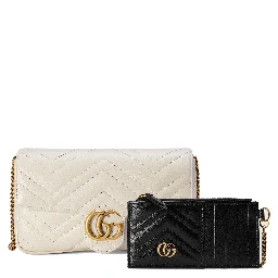 GG Marmont mini bag in white matelassé chevron leather