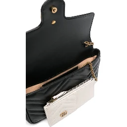 GG Marmont shoulder bag in black matelassé chevron leather