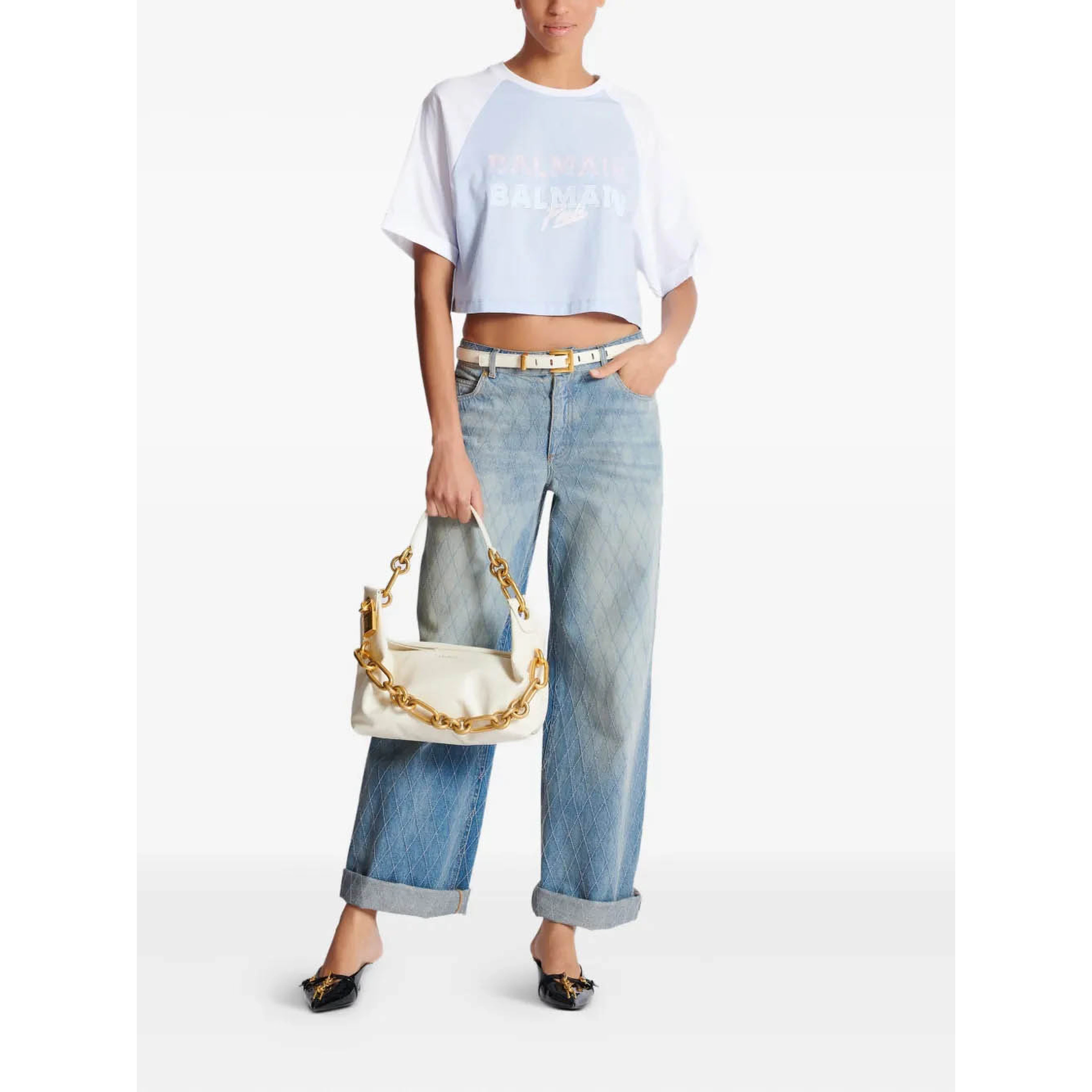 Balmain T-shirts and Polos Clear Blue