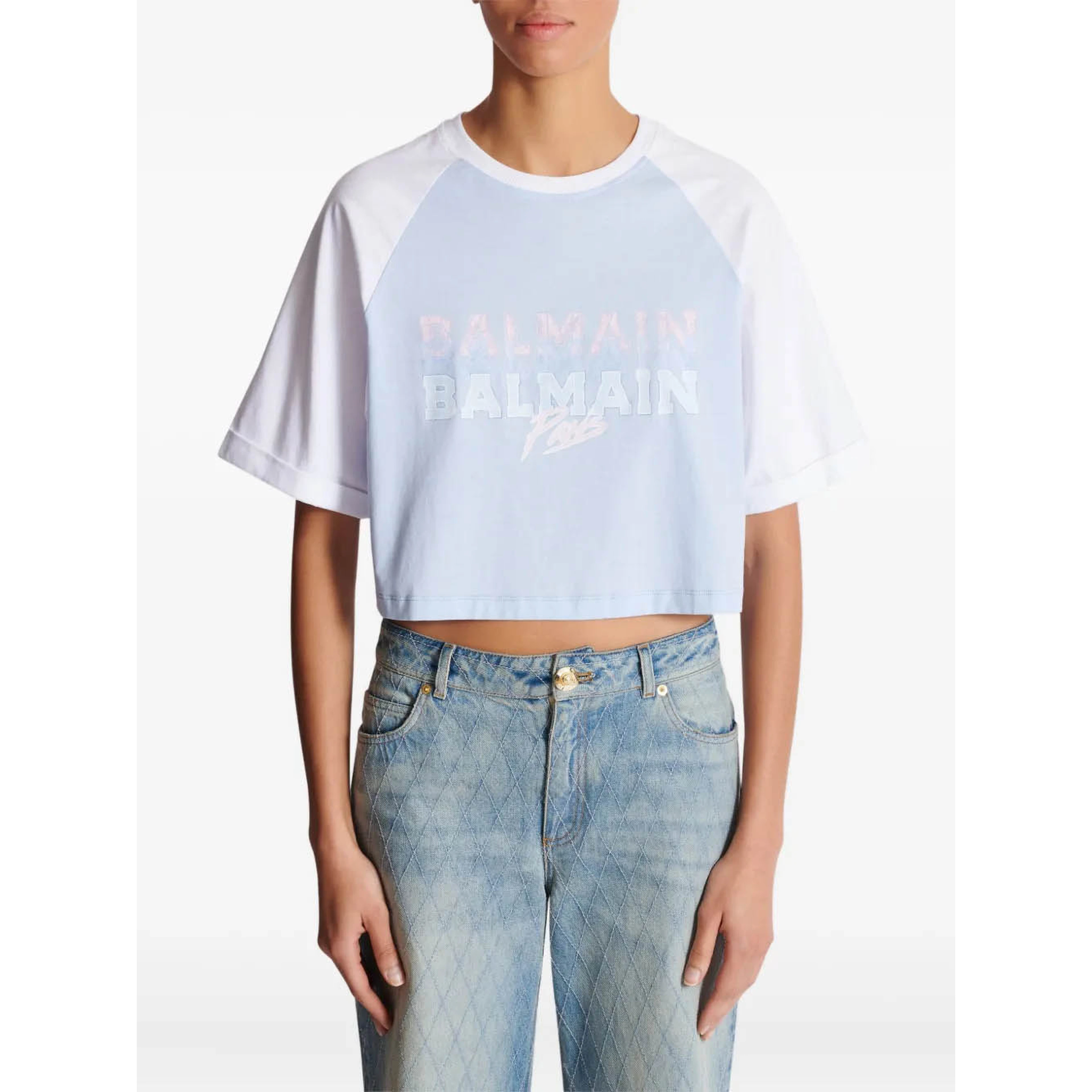 Balmain T-shirts and Polos Clear Blue