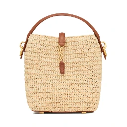Raffia bucket bag