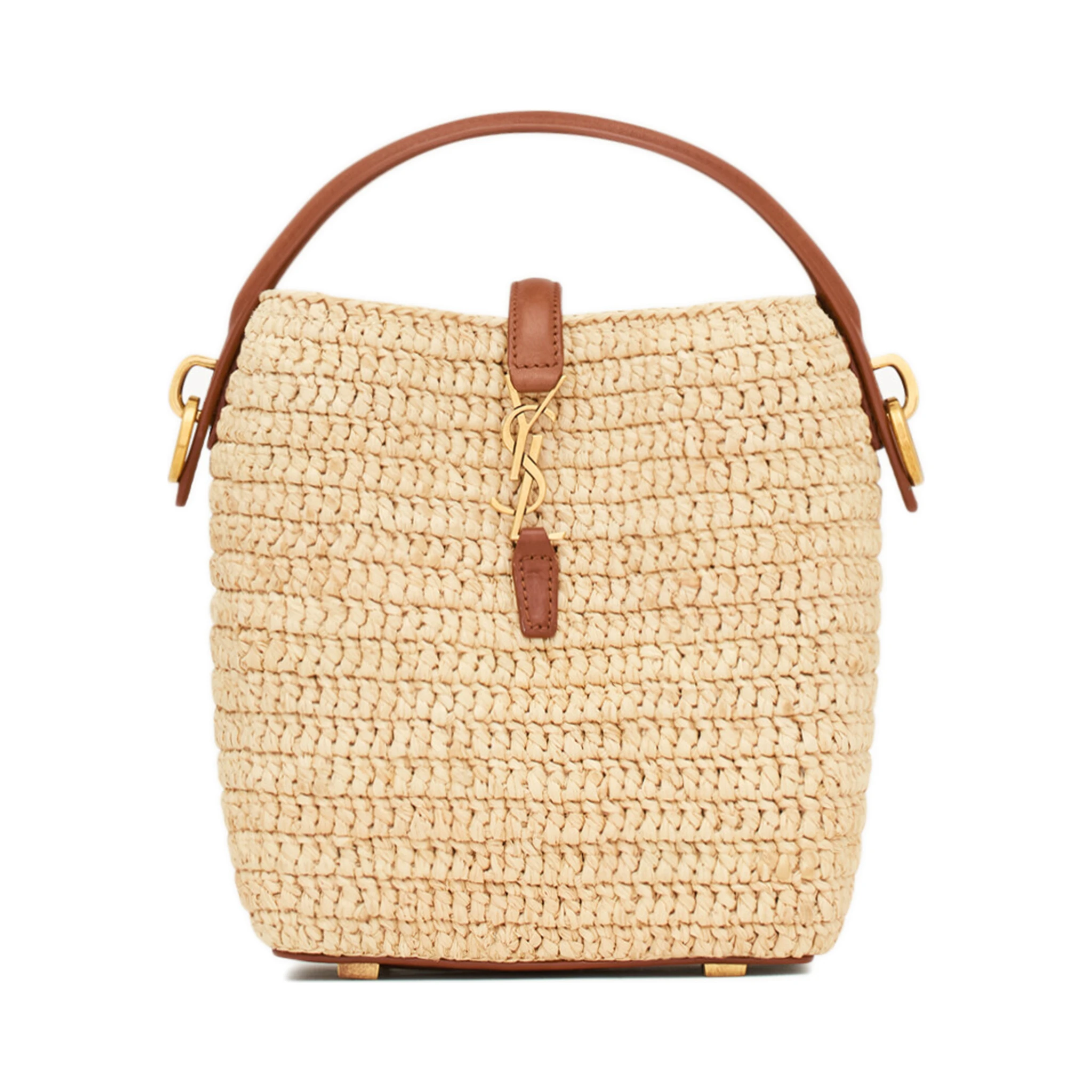 Raffia bucket bag