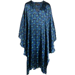 geometric-print silk cape shirt