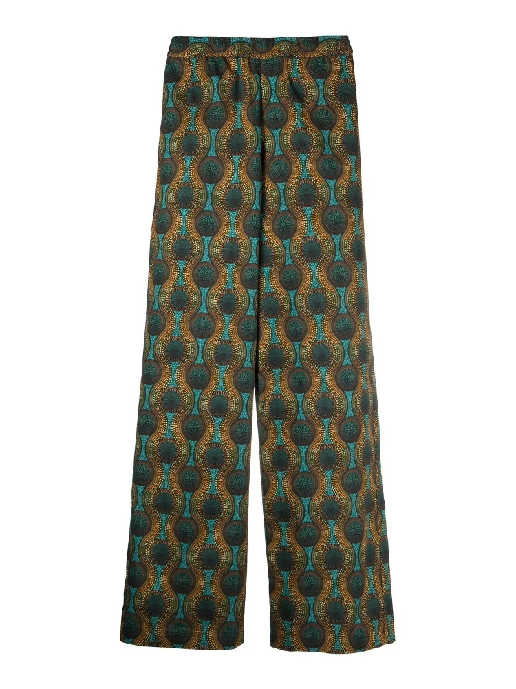 geometric-print silk trousers
